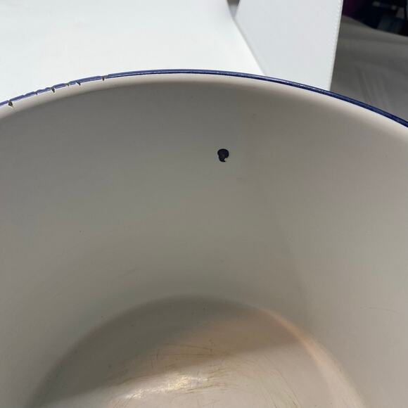 Vintage Diaper Pail Federal Baby Dear white enamel with blue trim - Picture 7 of 8